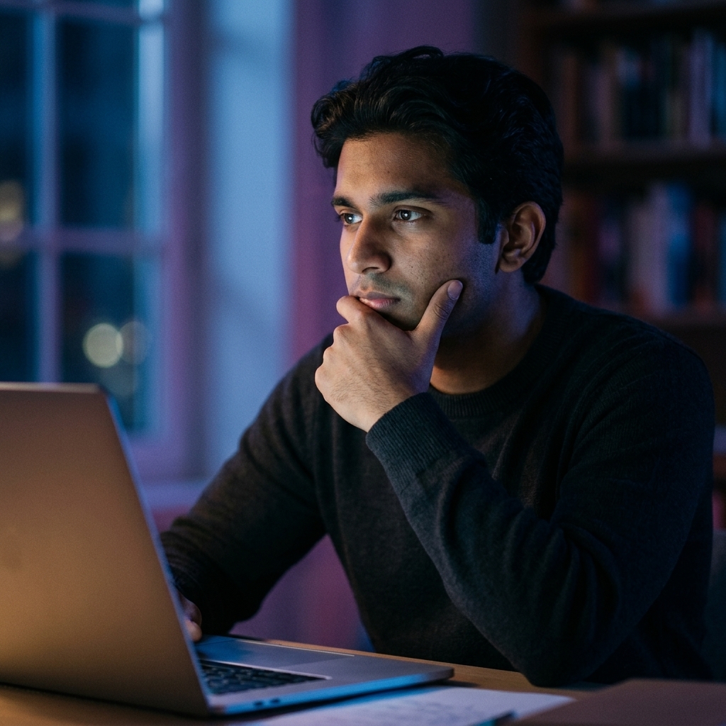 Student facing distractions while studying late